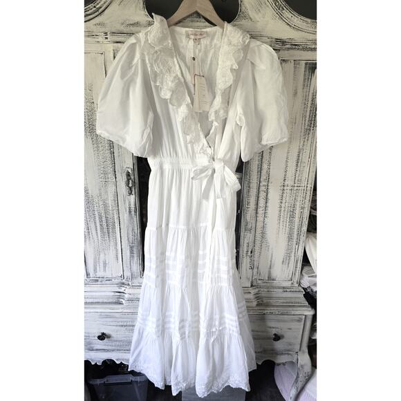 NWT Anthropologie Love the Label Ruffled Wrap Maxi Dress-Medium - Picture 4 of 5